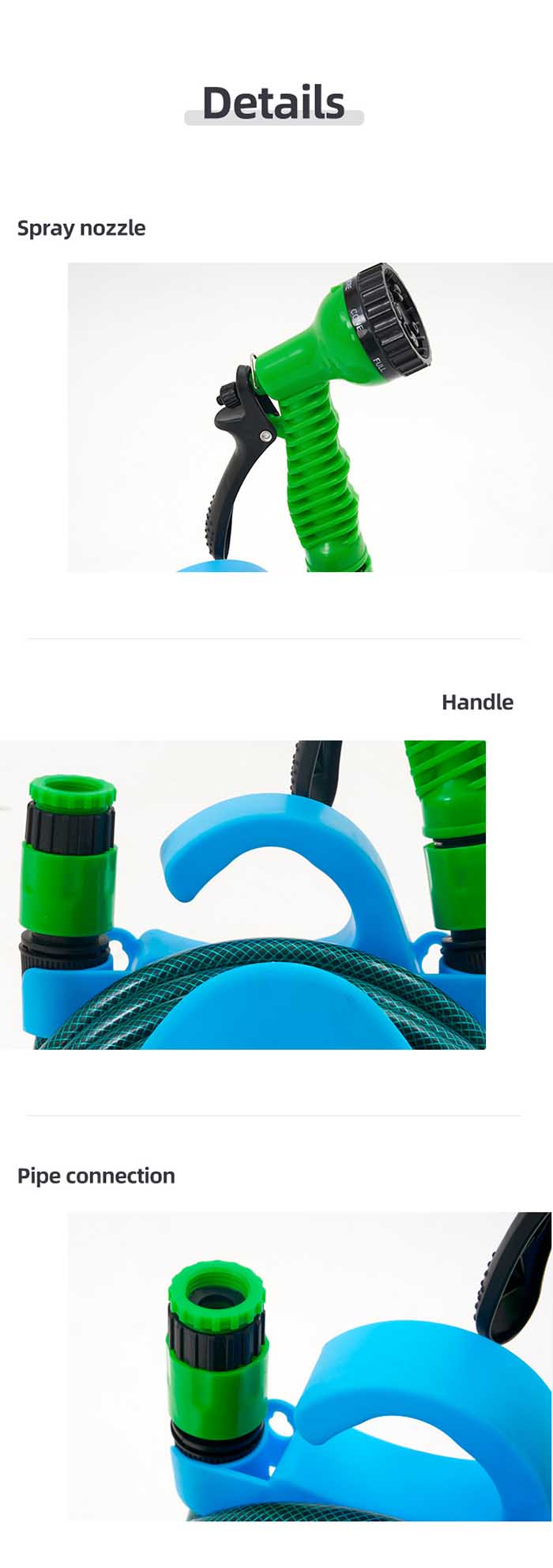 Detalles del set mini de enrollador de manguera de jardín 10Z01E