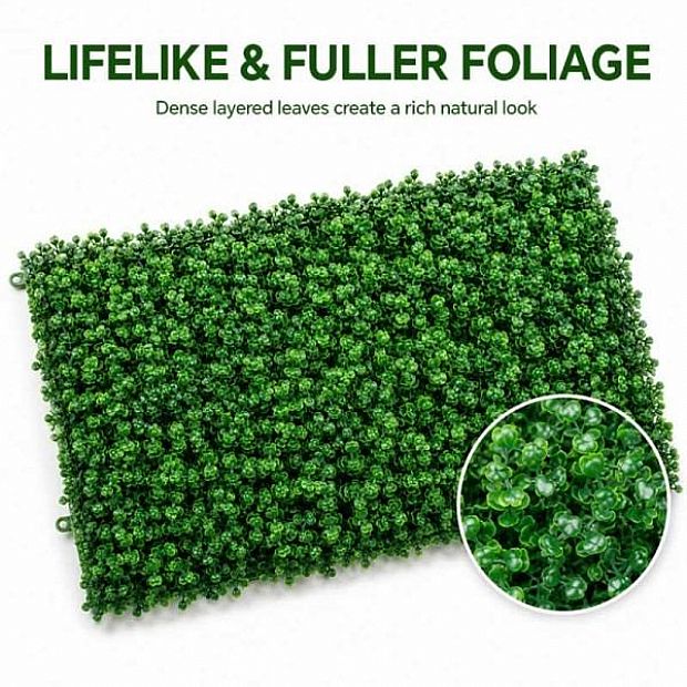 HF Patios Venta al por Mayor de Fábrica Paneles de Pared Verde Artificial de PP y PE con Césped, Flores y Setos Artificiales para Decoración del Hogar y Jardín - 14H02A