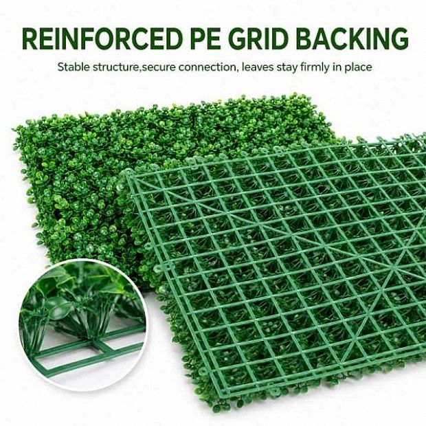 HF Patios Venta al por Mayor de Fábrica Paneles de Pared Verde Artificial de PP y PE con Césped, Flores y Setos Artificiales para Decoración del Hogar y Jardín - 14H02A
