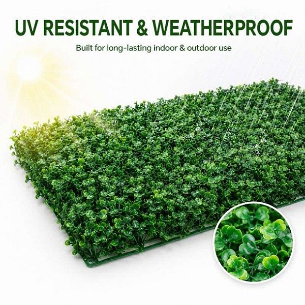 HF Patios Venta al por Mayor de Fábrica Paneles de Pared Verde Artificial de PP y PE con Césped, Flores y Setos Artificiales para Decoración del Hogar y Jardín - 14H02A
