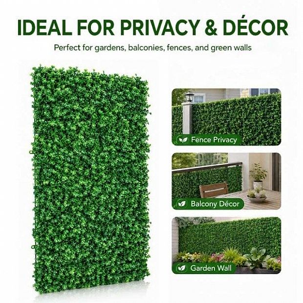 HF Patios Venta al por Mayor de Fábrica Paneles de Pared Verde Artificial de PP y PE con Césped, Flores y Setos Artificiales para Decoración del Hogar y Jardín - 14H02A