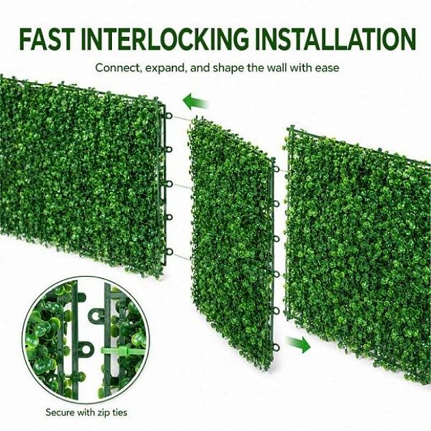 HF Patios Venta al por Mayor de Fábrica Paneles de Pared Verde Artificial de PP y PE con Césped, Flores y Setos Artificiales para Decoración del Hogar y Jardín - 14H02A