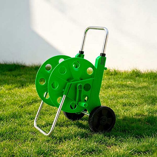 Carro Portamangueras de Jardín de 60 m al por Mayor con Ruedas y Asa Ajustable - 10Z01C