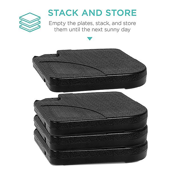 Base de paraguas para exteriores compensada en voladizo resistente de 4 piezas - 12U03D