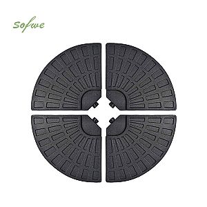 Base de paraguas llena de agua o arena en forma de abanico...