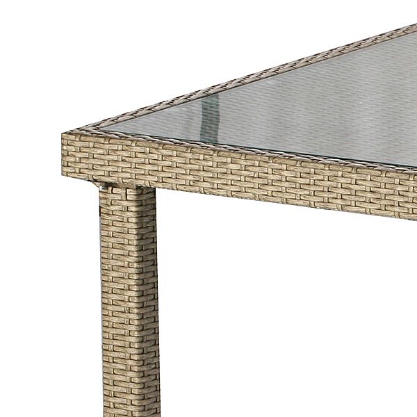 Juego de mesa y silla de mimbre con seis sillas Sillón de ratán - 10D01F