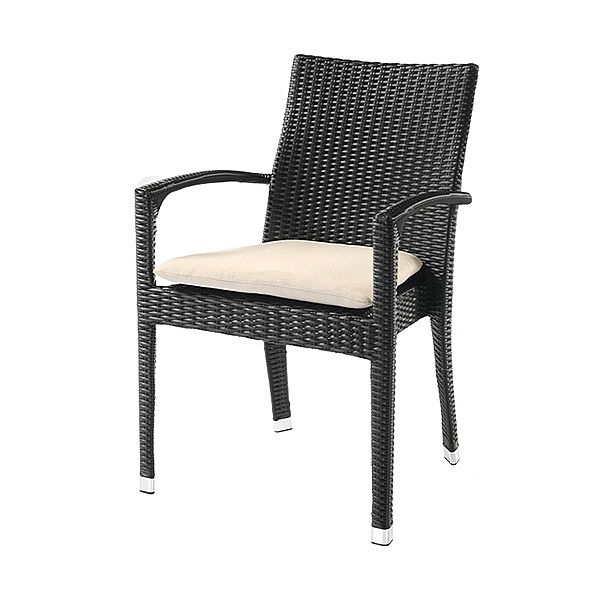 Moderno y elegante juego de mesa y sillas de ratán negro - 10D01G