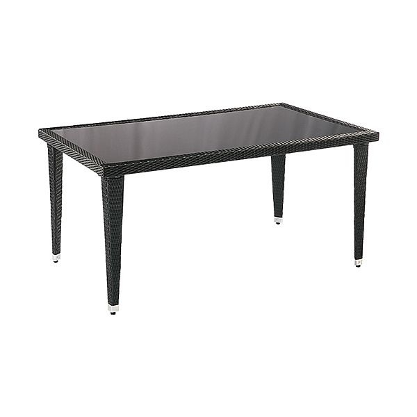 Moderno y elegante juego de mesa y sillas de ratán negro - 10D01G