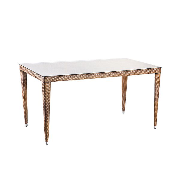 Juego de mesa y sillas de ratán de jardín de 6 piezas - 10D01H