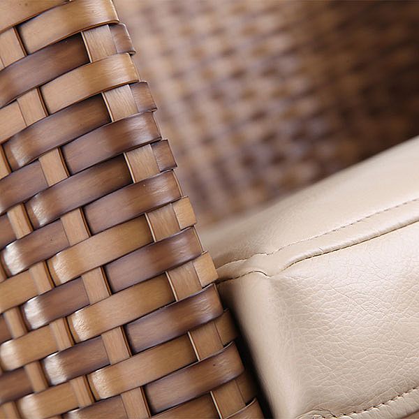 Juego de mesa y sillas de ratán de jardín de 6 piezas - 10D01H