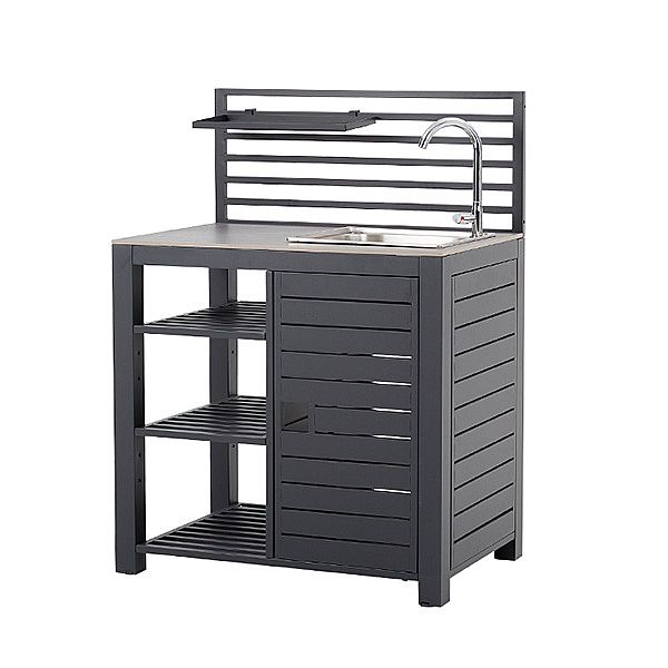 Conjunto de cocina exterior de aluminio con encimera de piedra sinterizada - 11D13A