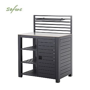 Mesa de cocina de jardín multifuncional con marco de...