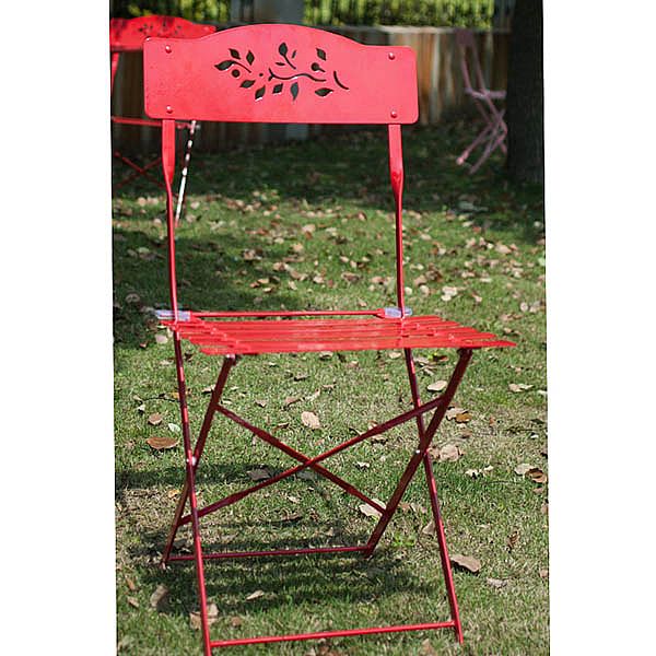 Juego de bistró de muebles de exterior plegables de metal de 3 piezas - 10B01E