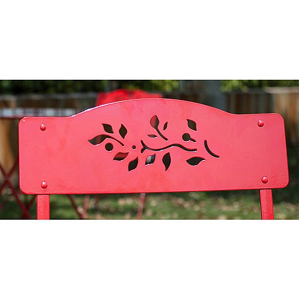 Juego de bistró de muebles de exterior plegables de metal de 3 piezas - 10B01E