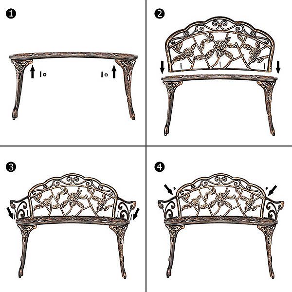 Silla de jardín de metal de aluminio antiguo fundido al aire libre - 10B01Z