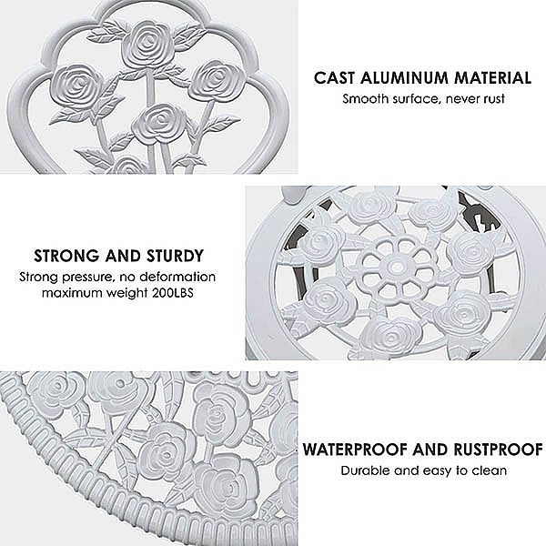 Juegos de bistró de exterior de aluminio antiguo fundido - 10B02B