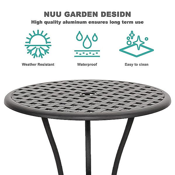 Juego de bistró de jardín moderno de aluminio fundido - 10B02D