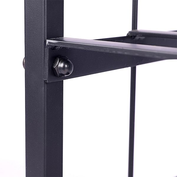 Estante de almacenamiento de leña de hierro con herramientas para chimenea - 12H01F