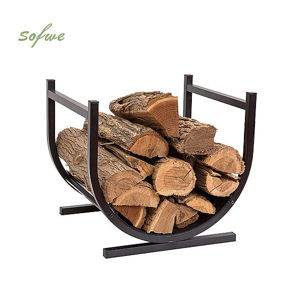 Soporte de registro de desplazamiento de estante de almacenamiento de leña al aire libre - 12H02I