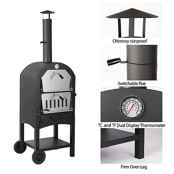 Horno de pizza al aire libre grande de leña - 11H01B