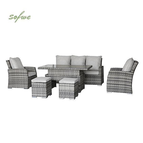 Conjunto de muebles de exterior de mimbre moderno - 10C01C