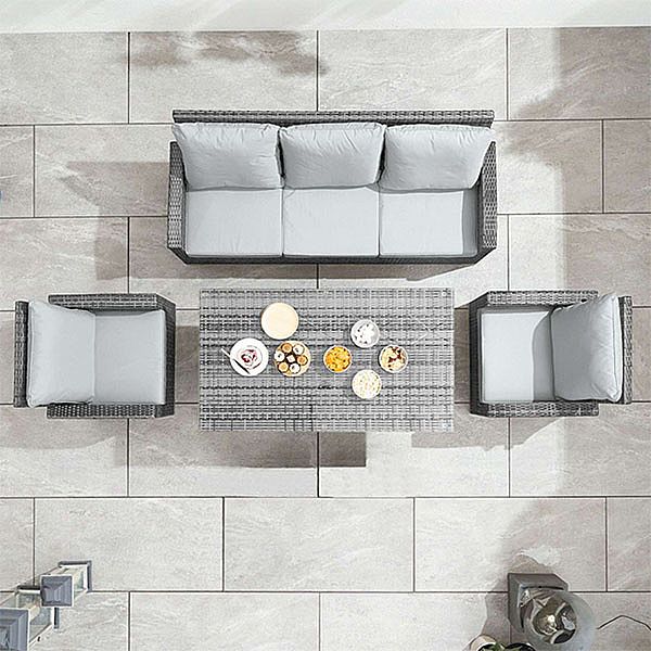 Conjunto de muebles de exterior de mimbre moderno - 10C01C