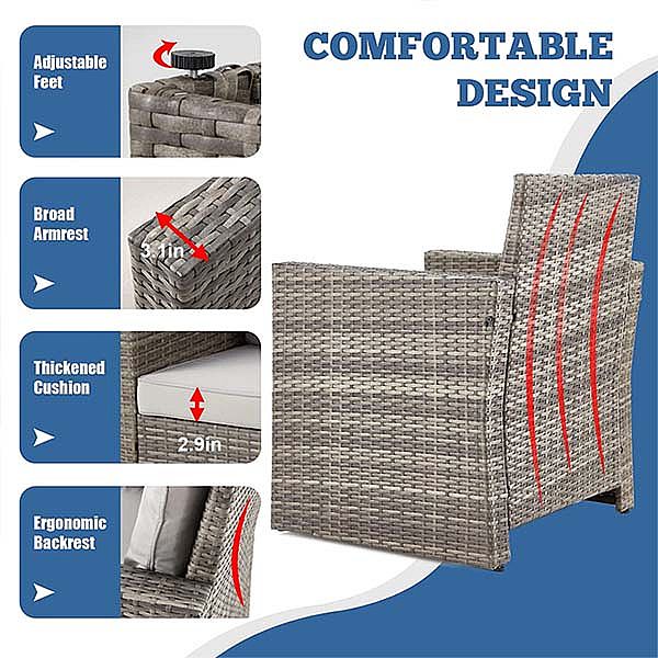 Juego de sofás combinados para exteriores de ratán PE - 10C01E