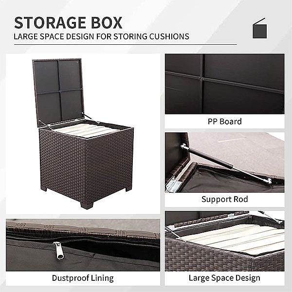 Juego de muebles de mimbre y ratán para jardín de 4 piezas - 10C01H