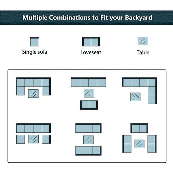 Juego de sofás de ratán para ocio en el patio - 10C01I