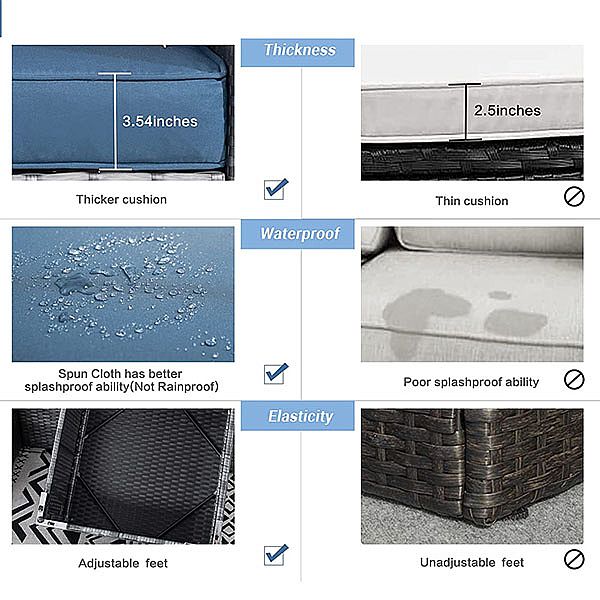 Juego de muebles de mimbre para jardín - 10C01J