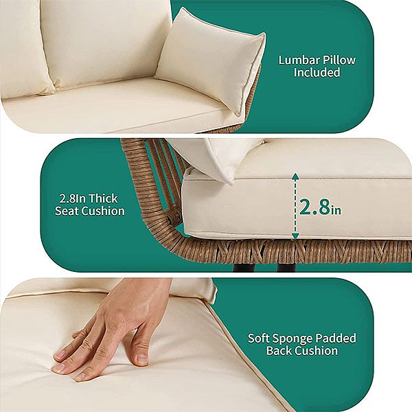 Muebles de ratán de mimbre tejidos a mano al aire libre - 10C01N