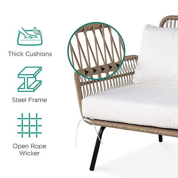 Muebles de ratán de mimbre tejidos a mano al aire libre - 10C01N