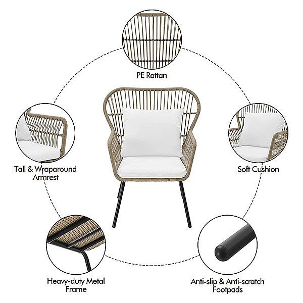 Juego de muebles de ratán para jardín moderno de lujo - 10C01O