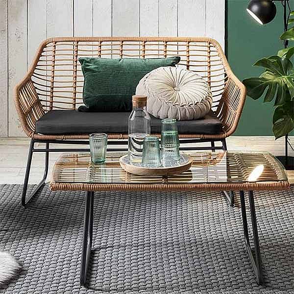 Muebles de exterior de ratán, juego de sofás de jardín de 4 plazas - 10C01T