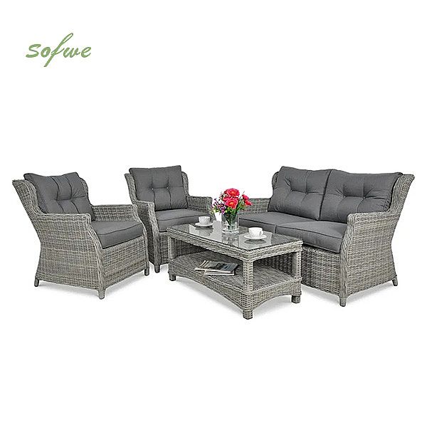 4 piezas de ratán al aire libre Muebles de jardín Sofá Sets - 10C01W
