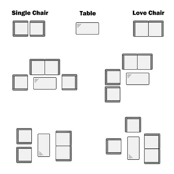 Juego de sofás de mimbre para jardín y patio - 10C01Z