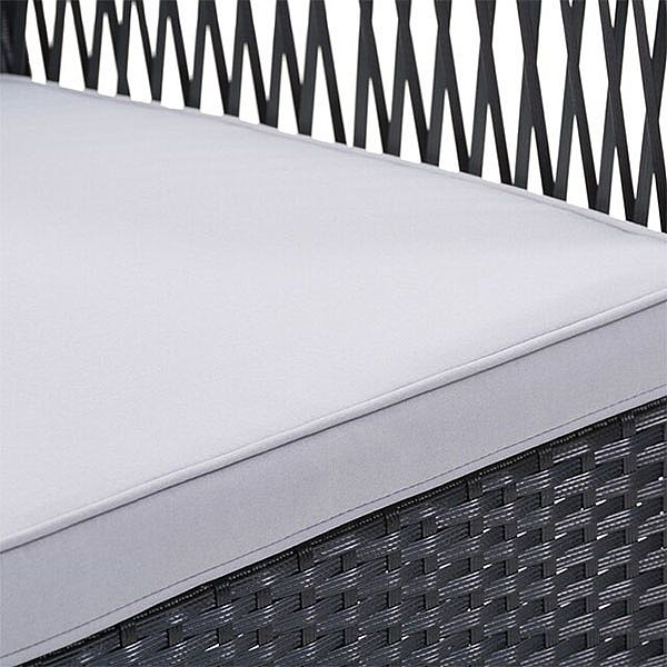 Sofá de mimbre de 4 piezas con escritorio de vidrio templado - 10C02C