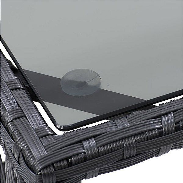 Sofá de mimbre de 4 piezas con escritorio de vidrio templado - 10C02C