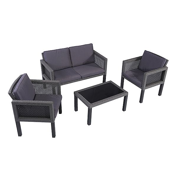 Muebles de jardín de mimbre de 4 piezas - 10C02H