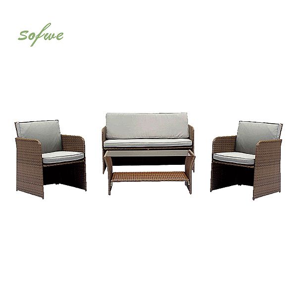 Conjunto de muebles de jardín de mimbre y ratán - 10C02I