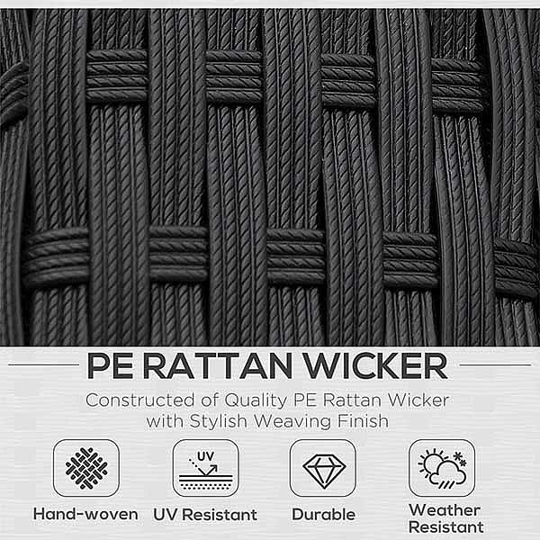 Juego de muebles de jardín de 3 piezas, sofá de mimbre - 10C02J