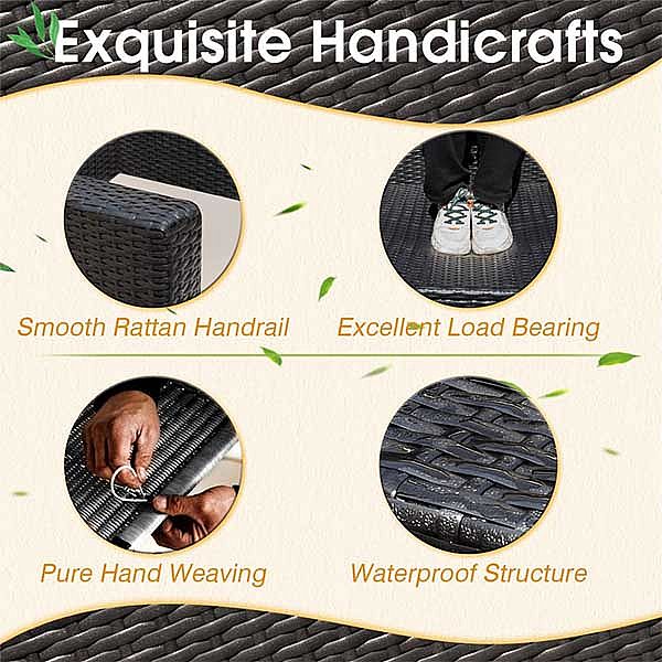 Juegos de muebles de conversación para patio de ratán tejido al aire libre - 10C02K