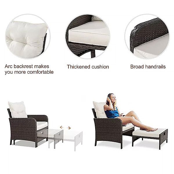 Juego de sillón de ratán de 5 piezas al por mayor - 10C02L