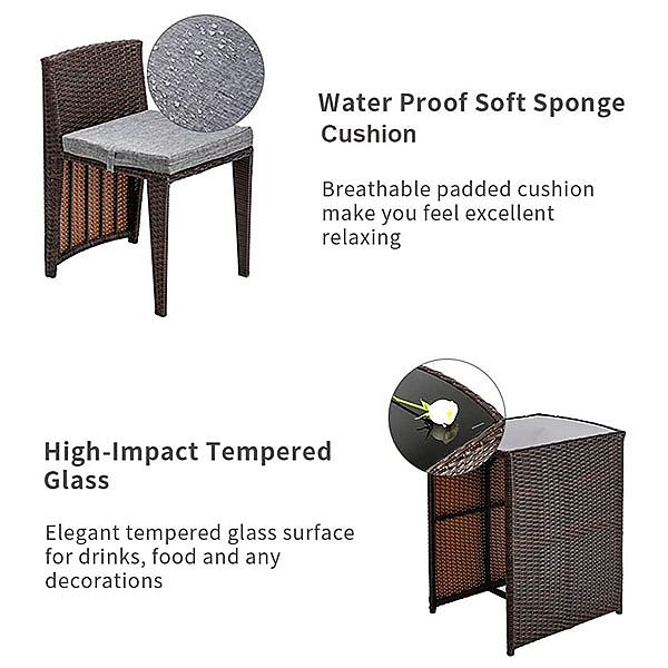 Venta caliente de 3 piezas de mimbre juego de muebles de jardín al aire libre - 10C02O