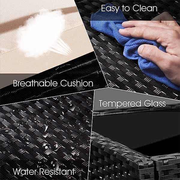 Juego de muebles de mimbre para patio exterior de 3 piezas - 10C02Q