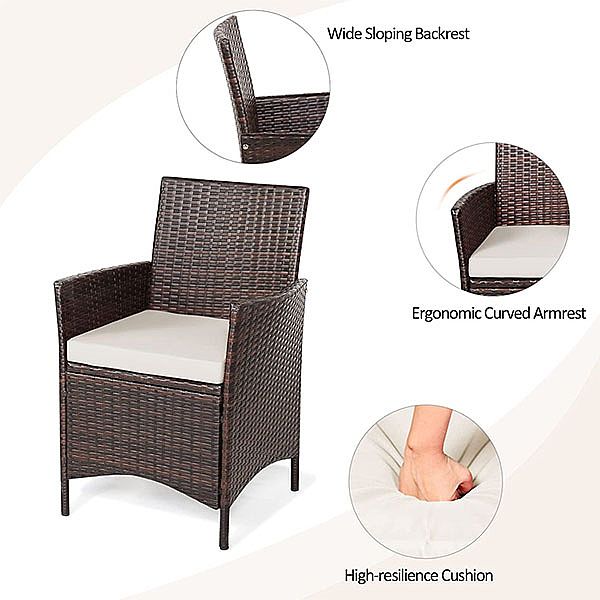 3 piezas de ratán al aire libre muebles de jardín conjunto de mimbre mesa de bar - 10C02S