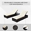 Juego de sillones de mimbre con respaldo ajustable para piscina al aire libre - 10C02W