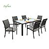 Juego de comedor de exterior de aluminio gris de 7 piezas - 11D01A