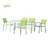 Juego de comedor de exterior de aluminio verde de 6 piezas - 11D01D