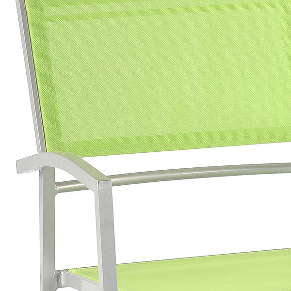 Juego de comedor de exterior de aluminio verde de 6 piezas - 11D01D